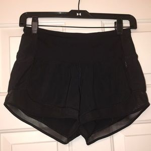 Lululemon Arhletica Black Mesh Trimmed Shorts